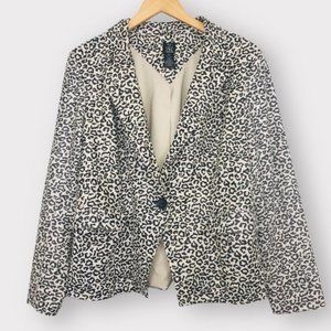 VAKKO for INC INTERNATIONAL Concepts Faux Suede Leopard Animal Print Blazer XL